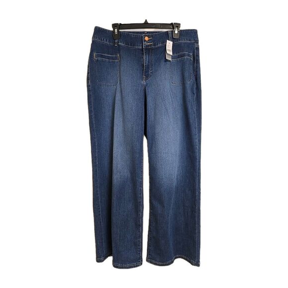 Lane Bryant Denim - Lane Bryant Signature Fit Wide Leg HR Flex Magic Waistband Dark Wash Blue Sz 16
